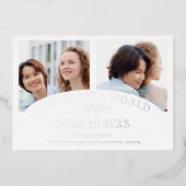 Kerstwitte kleuren Luxe Gray 2 foto's Collage Folie Uitnodiging (Voorkant)