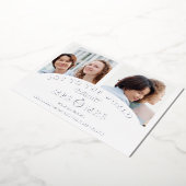 Kerstwitte kleuren Luxe Gray 2 foto's Collage Folie Uitnodiging (Gedraaid)