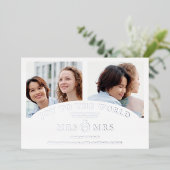 Kerstwitte kleuren Luxe Gray 2 foto's Collage Folie Uitnodiging (Staand Voorkant)