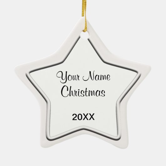 kerstwitte Lijst Ornament (Achterkant)