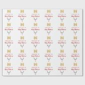 Kerstwitte logo cadeaupapier (Vlak)