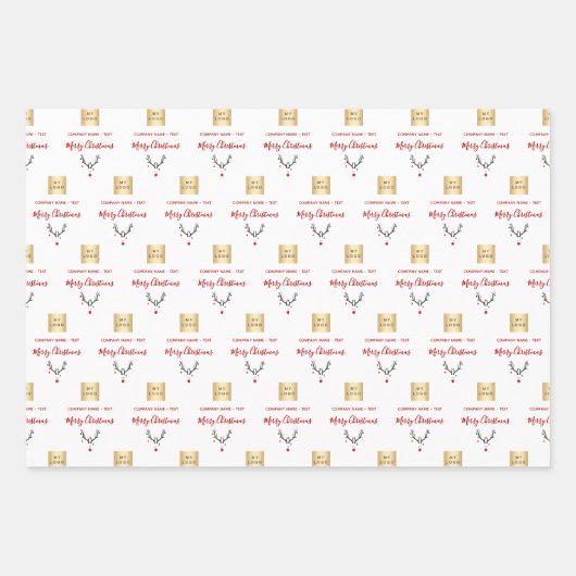 Kerstwitte logo inpakpapier vel (Voorkant 3)