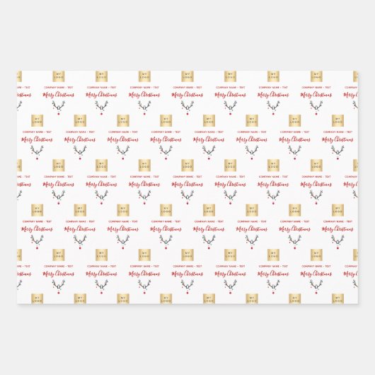 Kerstwitte logo inpakpapier vel (Voorkant 2)