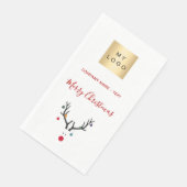 Kerstwitte logo servet (Hoek)