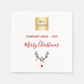 Kerstwitte logo servet (Voorkant)