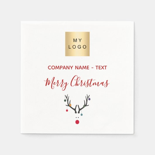 Kerstwitte logo servet (Voorkant)