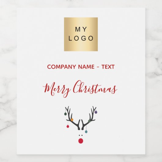 Kerstwitte logo wijn etiket (Enkel label)