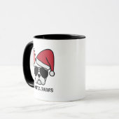 Kerstwitte Mok Bulldog (Voorkant links)