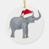 Kerstwitte olifant keramisch ornament (Voorkant)