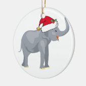 Kerstwitte olifant keramisch ornament (Links)