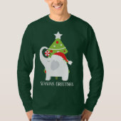 kerstwitte olifant: voeg tekst toe t-shirt (Voorkant)