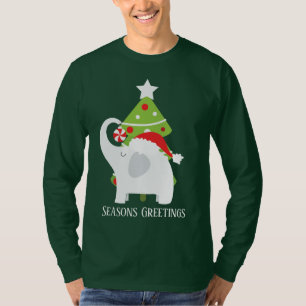 kerstwitte olifant: voeg tekst toe t-shirt