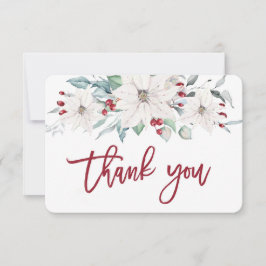 kerstwitte poinsettia bedankt je kaartje