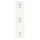 Kerstwitte Poinsettia en pijnbomen Korte Tafelloper (Voorkant)