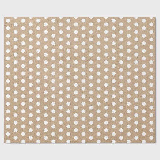 Kerstwitte poka Dots Kraft Cadeaupapier (Vlak)