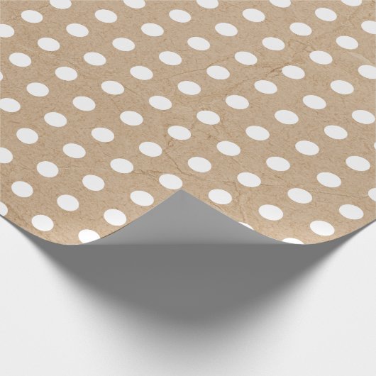 Kerstwitte poka Dots Kraft Cadeaupapier (Hoek)