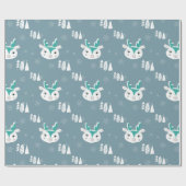 Kerstwitte rendierziekte cadeaupapier (Vlak)