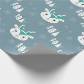 Kerstwitte rendierziekte cadeaupapier (Hoek)