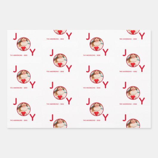 Kerstwitte rode foto's inpakpapier vel (Voorkant 2)
