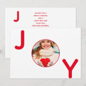 Kerstwitte roodfoto moderne kaart (Voorkant / Achterkant)