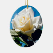 Kerstwitte roos - Het feestleven Keramisch Ornament (Rechts)