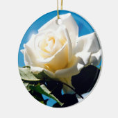 Kerstwitte roos - Het feestleven Keramisch Ornament (Links)