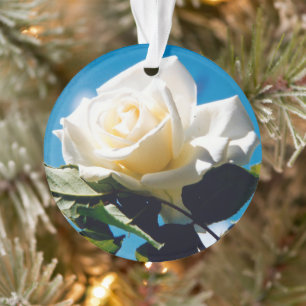 Kerstwitte roos - Het feestleven Ornament