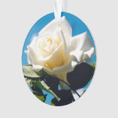 Kerstwitte roos - Het feestleven Ornament (voorkant)