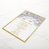 Kerstwitte sneeuw Baubles Echte Folie Folie Feestdagenkaart (Gedraaid)