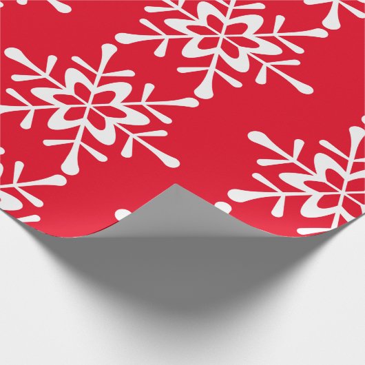 kerstwitte sneeuwvlok rode rugzak cadeaupapier (Hoek)