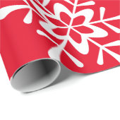 kerstwitte sneeuwvlok rode rugzak cadeaupapier (Rol Hoek)