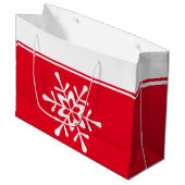 kerstwitte sneeuwvlok rode rugzak groot cadeauzakje (Voorkant Gekanteld)