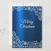 Kerstwitte sneeuwvlokken nazeblauwe Feestdagen Kaart (Achterkant)