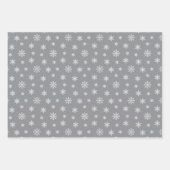 Kerstwitte sneeuwvlokken op grijze achtergrond inpakpapier vel (Voorkant 2)