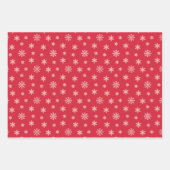 Kerstwitte sneeuwvlokken op rode achtergrond inpakpapier vel (Voorkant 3)