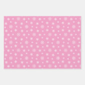 Kerstwitte sneeuwvlokken op roze achtergrond inpakpapier vel (Voorkant)