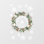 Kerstwitte Snowflake Holiday Koffee Shop  Raamsticker (Vel)