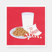 Kerstwitte standaard Napkin/Cookies en melk Servetten (Voorkant)