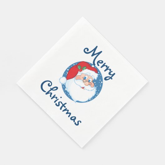 Kerstwitte standaard napkin/Santa Servet (Hoek)