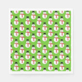 Kerstwitte standaard Napkin/Snowmen Servetten (Voorkant)