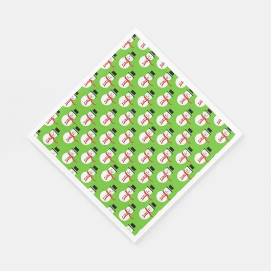 Kerstwitte standaard Napkin/Snowmen Servetten (Hoek)