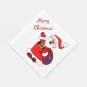 Kerstwitte standaard Napkin/Waving Santa Servetten (Hoek)