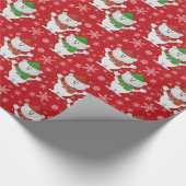 Kerstwitte Teddy Bears Pattern Cadeaupapier (Hoek)