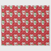 Kerstwitte Teddy Bears Pattern Cadeaupapier (Vlak)