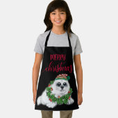 Kerstwitte zeehond pup, feestdier A Schort (Insitu)