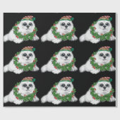 Kerstwitte zeehond pup, feestelijk Arctisch dier Cadeaupapier (Vlak)