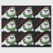 Kerstwitte zeehond pup, feestelijk Arctisch dier Cadeaupapier (Vlak)