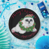 Kerstwitte zeehond pup, feestelijk Arctisch dier Papieren Bordje (Feest)