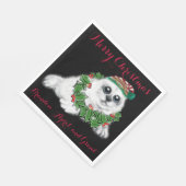 Kerstwitte zeehond pup, feestelijk Arctisch dier Servet (Hoek)