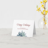 kerstwoestijn Botanisch Succulent Festive Kaart (Gele Bloem)
